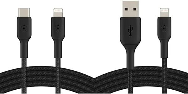 كابل بلكين بوست تشارج المضفر Lightning, USB-A بطول 1 متر